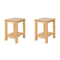 NACHTTISCH 2er Set Natur 47/38/32 cm - Braun, Holz (30/47/32cm) - Homestyle4u
