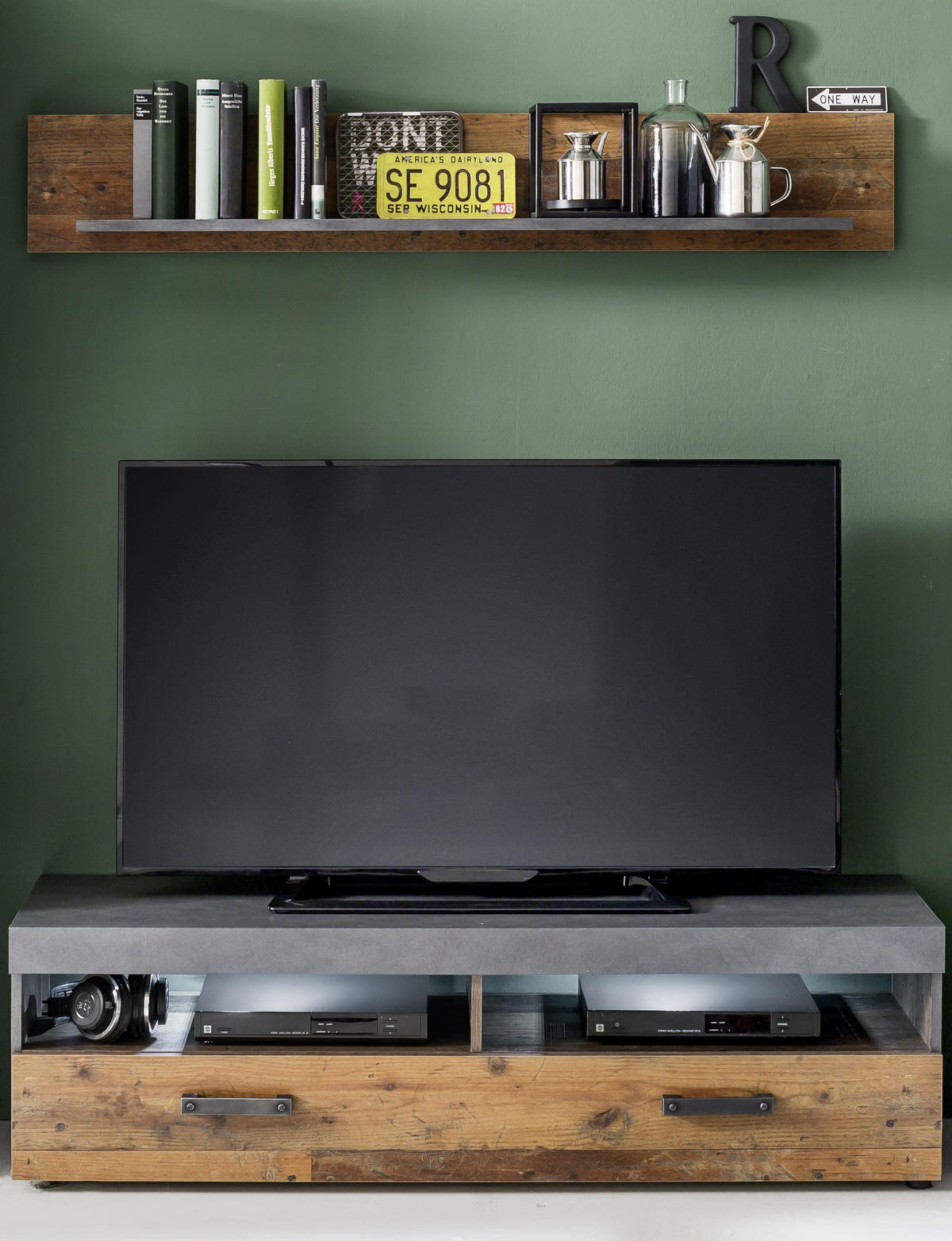 TV-ELEMENT Grau - Grau, Holzwerkstoff (139/41/40cm) - ebuy24
