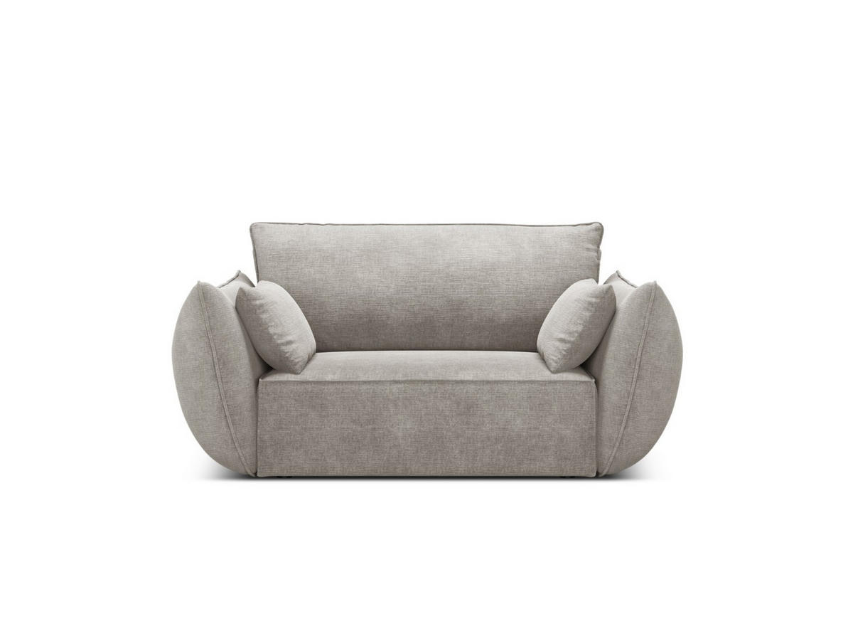 SESSEL Kaelle aus Chenille-Stoff hellgrau - Hellgrau, Textil (100/85/128cm) - Micadoni