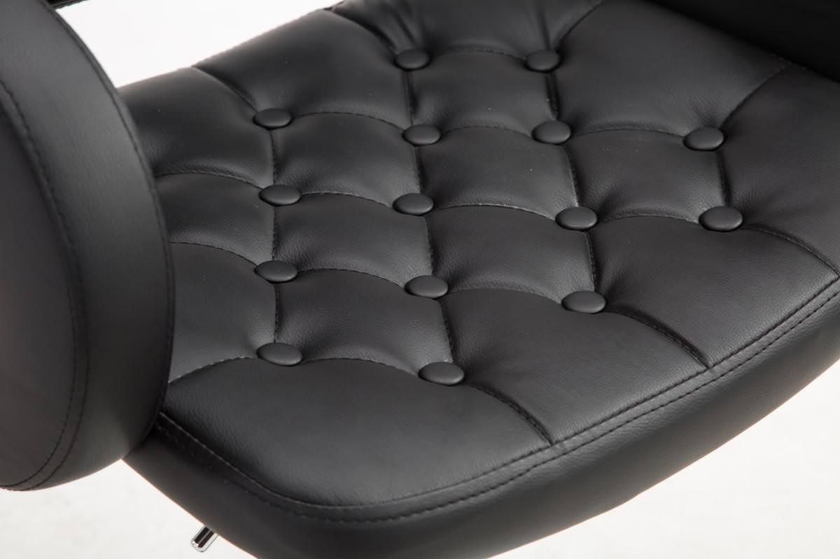 BARHOCKER 2er Set Burid Kunstleder Schwarz Silber - Schwarz, Leder/Metall (62/103/55cm) - DELUKE