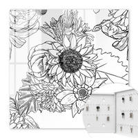 SCHLÜSSELBOX Weiß 30x30 cm – Türöffnung nach rechts - Weiß-weiße Blüten - Multicolor, Metall (30/30/5cm) - TULUP