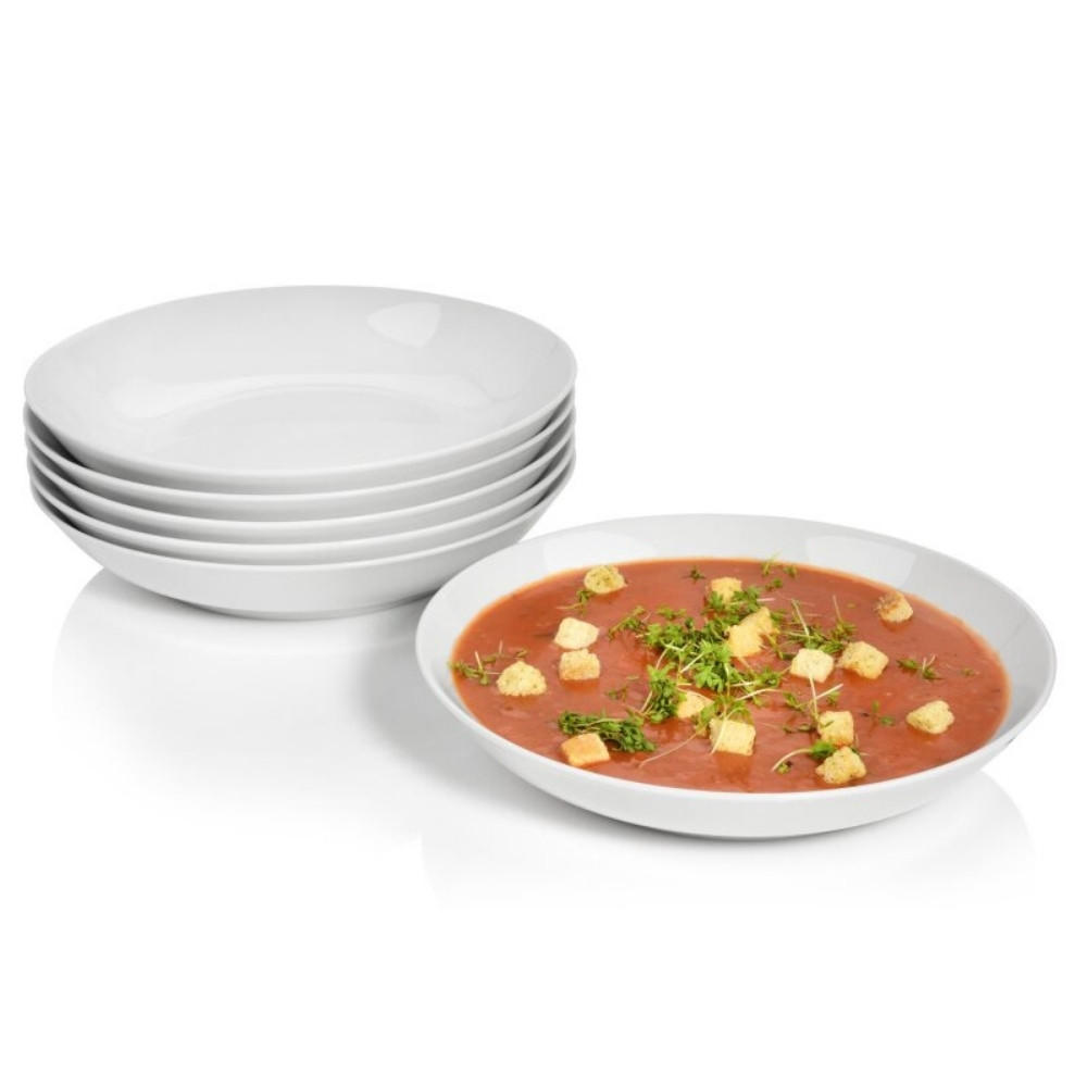 SUPPENTELLER SET NEW PORT - 6 teilig aus Porzellan - Weiß, Keramik (21cm) - Sänger