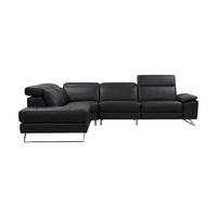 ECKSOFA Genius Echtleder Schwarz - Schwarz, Leder/Metall (230/264cm)