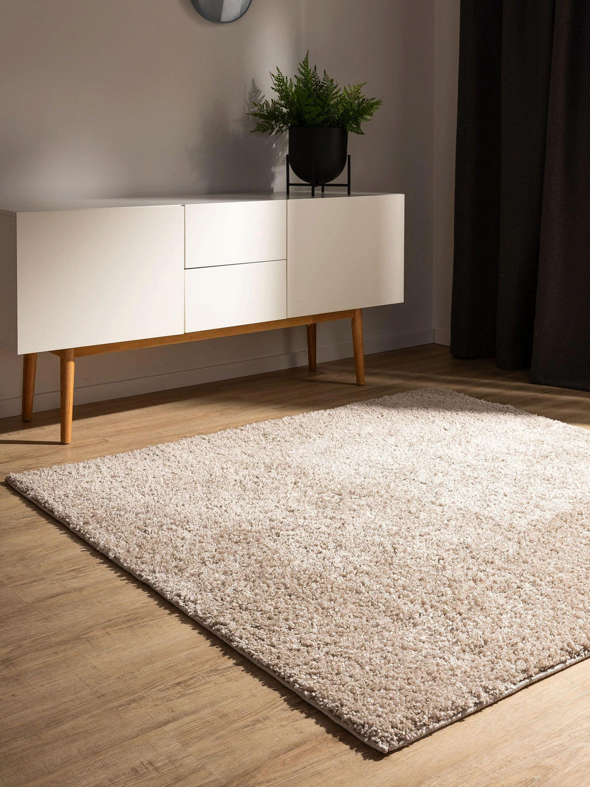 HOCHFLORTEPPICH Soho Beige 200x200 cm - Beige, Kunststoff (200/200cm) - benuta