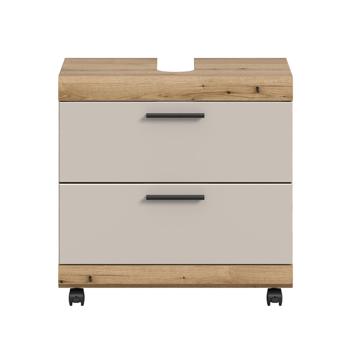 WASCHBECKENUNTERSCHRANK AUF ROLLEN Scout 60/34/60 cm - Braun, Holzwerkstoff (60/60/34cm) - Xonox