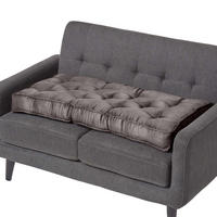 SITZAUFLAGE grau 100/48/10 cm – Sofa-Sitzkissen, Velours - Grau, Textil (48/100/10cm) - Homescapes