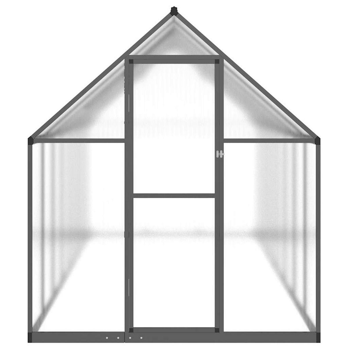 GEWÄCHSHAUS mit Fundamentrahmen Anthrazit 445x169x195 cm Alu - Anthrazit, Metall (169/195/445cm)