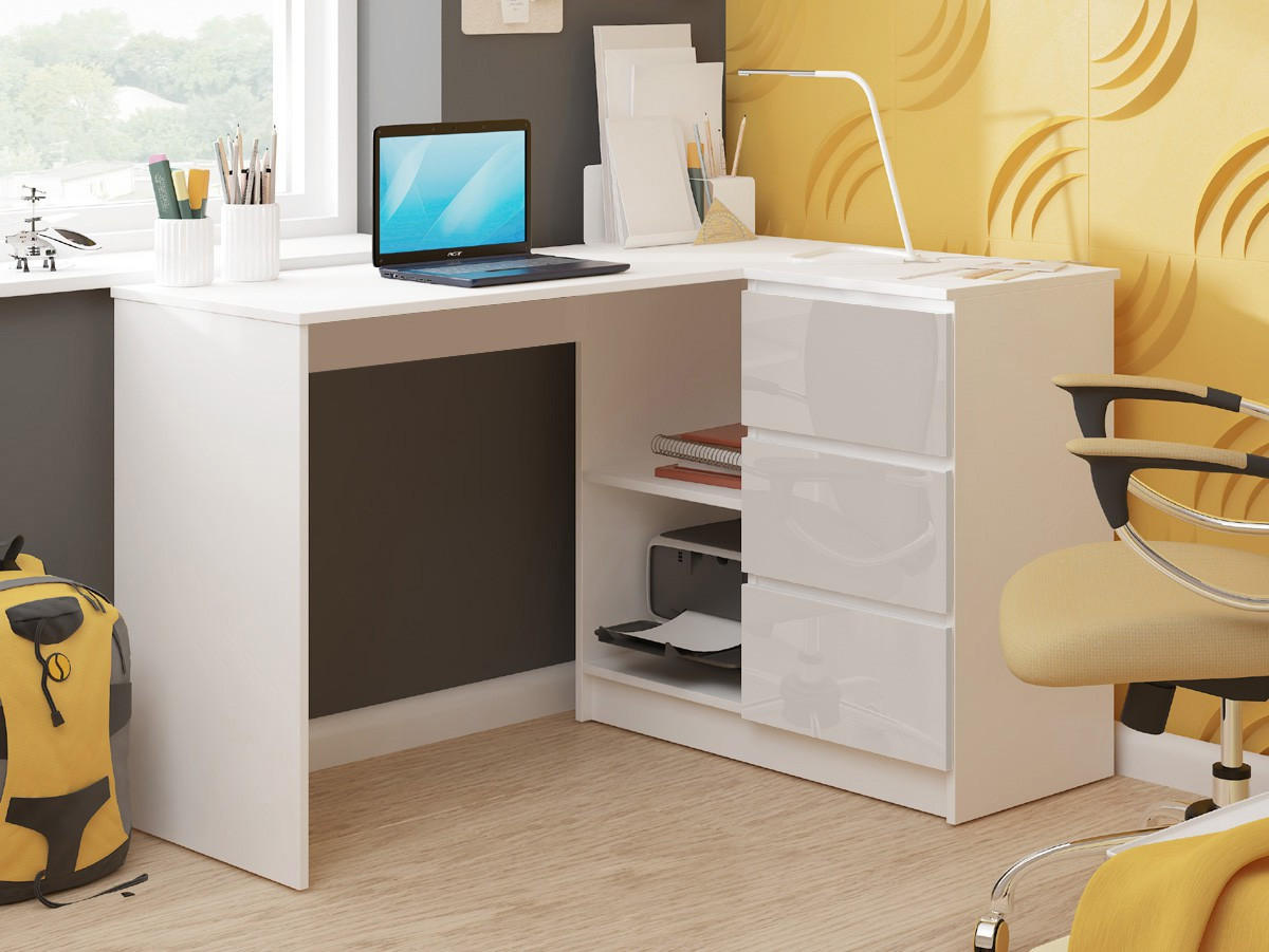 SCHREIBTISCH Weiß, Metallisch Glanz 77/124/85 - Weiß, Holzwerkstoff (85/124/77cm) - RAUMHIRSCH FURNITURE