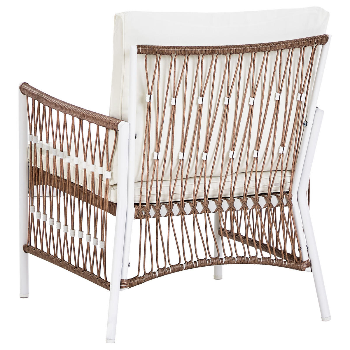 BISTRO-SET 2-Sitzer Weiß Levico - Weiß/Braun, Metall - Beliani