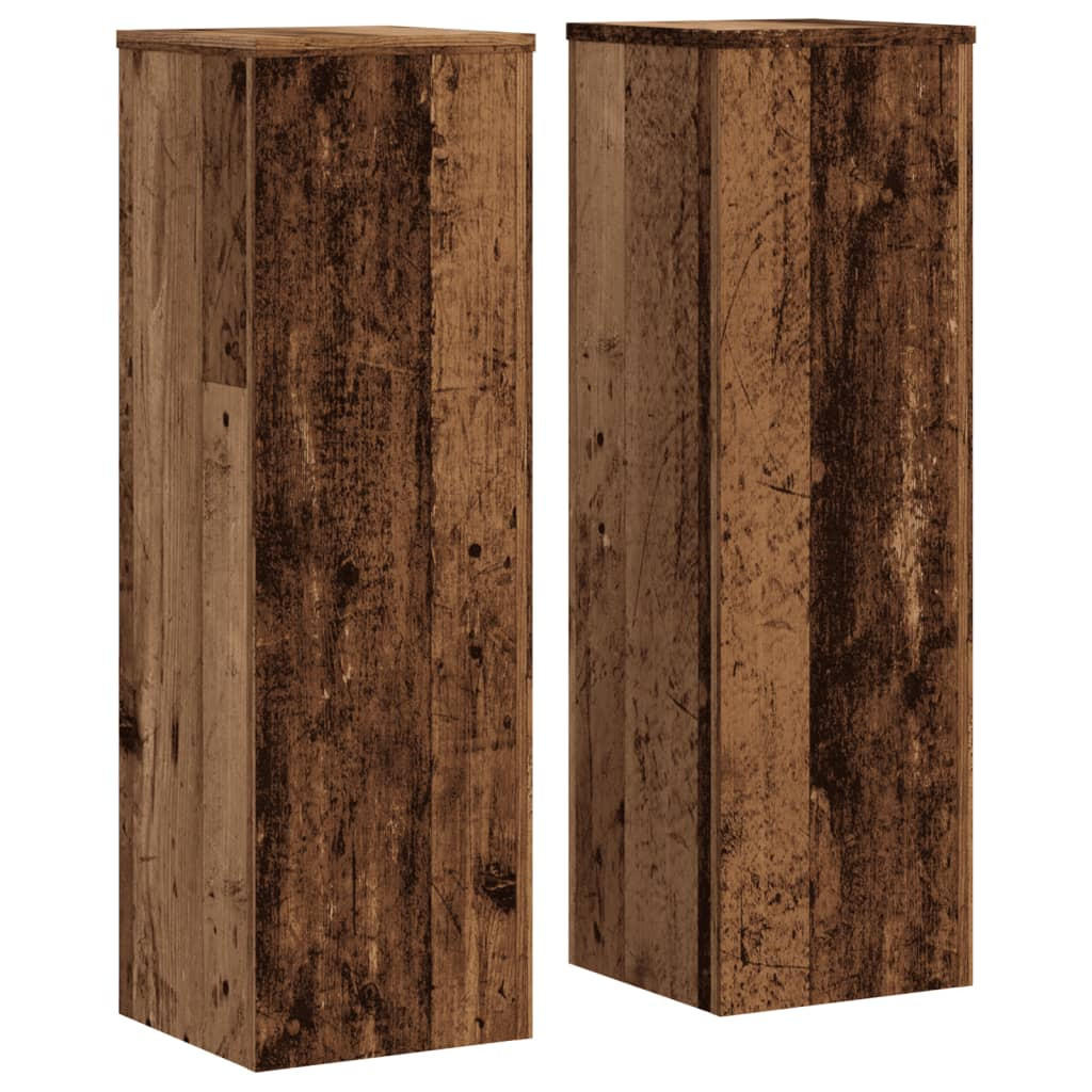 PFLANZENSTÄNDER 2er Set Altholz-Optik 25/25/80 Cm Holzwerkstoff - Braun, Holzwerkstoff (25/80/25cm) - vidaXL