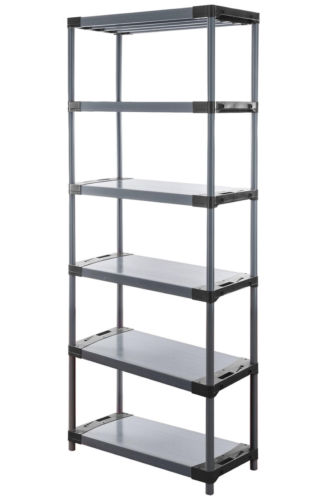 KUNSTSTOFFREGAL GREY BEAR Extra-Tall 220x80x46cm Fachlast 120kg Grau - Grau, Kunststoff (80/222/46cm) - PROREGAL