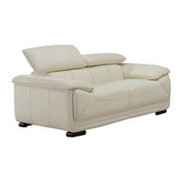 LEDERSOFA 2-Sitzer - Elfenbein - MACELO - Weiß, Leder (170/75/97cm) - Vente-Unique