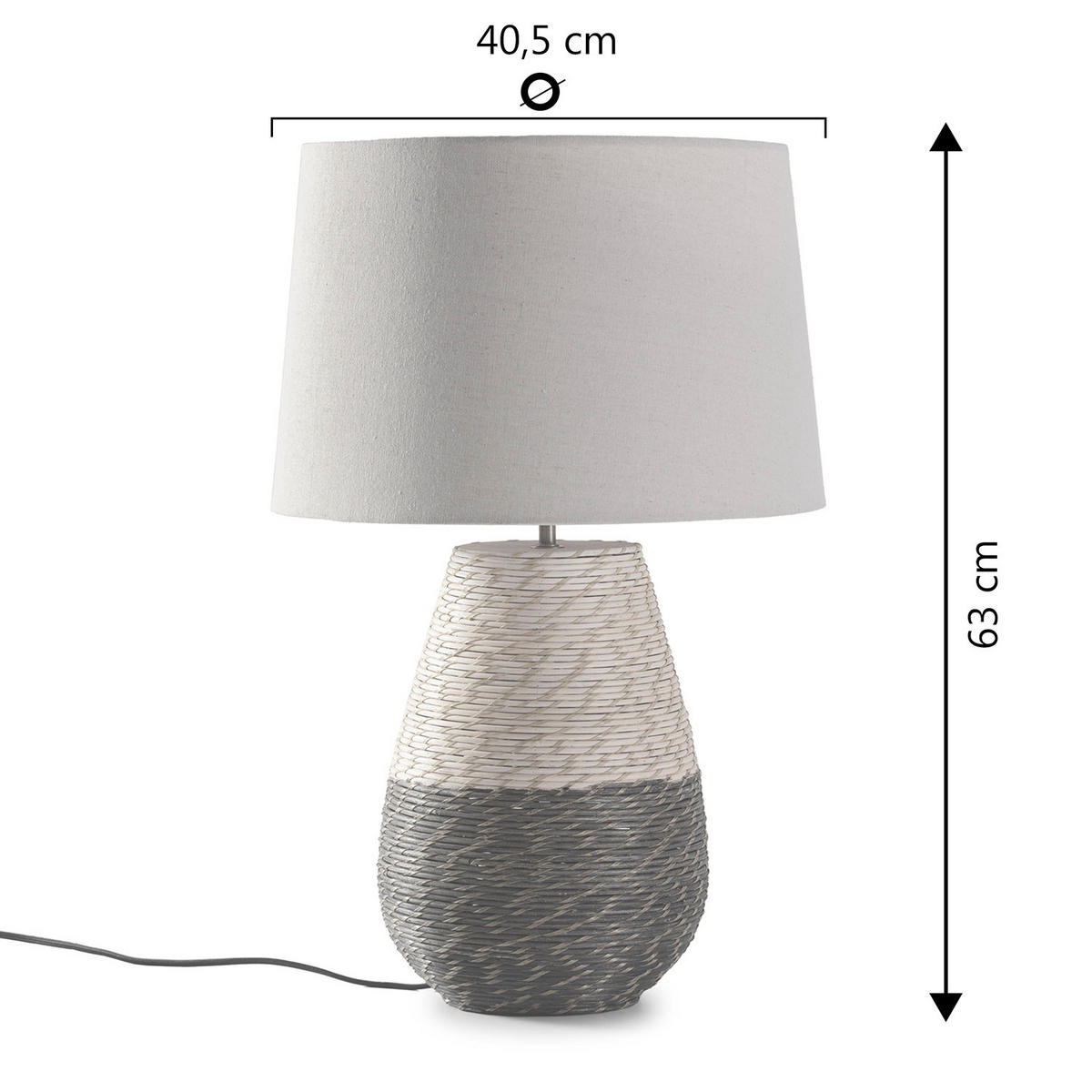 TISCHLEUCHTE 40/40/63 Botan - Beige, Naturmaterialien (40/40/63cm) - VS Venta-stock