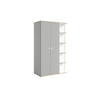 KINDERKLEIDERSCHRANK PAXO 120/196,5/60 in Weiß / Grau / Eiche - Eichefarben/Weiß, Holzwerkstoff (120/197/60cm) - Deine Möbel 24