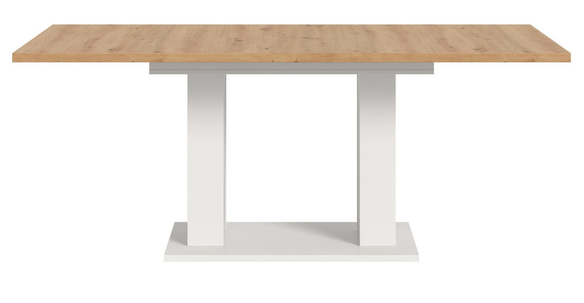 ESSTISCH weiß, Eiche Artisan, Küchentisch ausziehbar 150 - 190 cm - Weiß/Eiche Artisan, Holzwerkstoff/Metall (150/90/76cm) - Inn.Furn