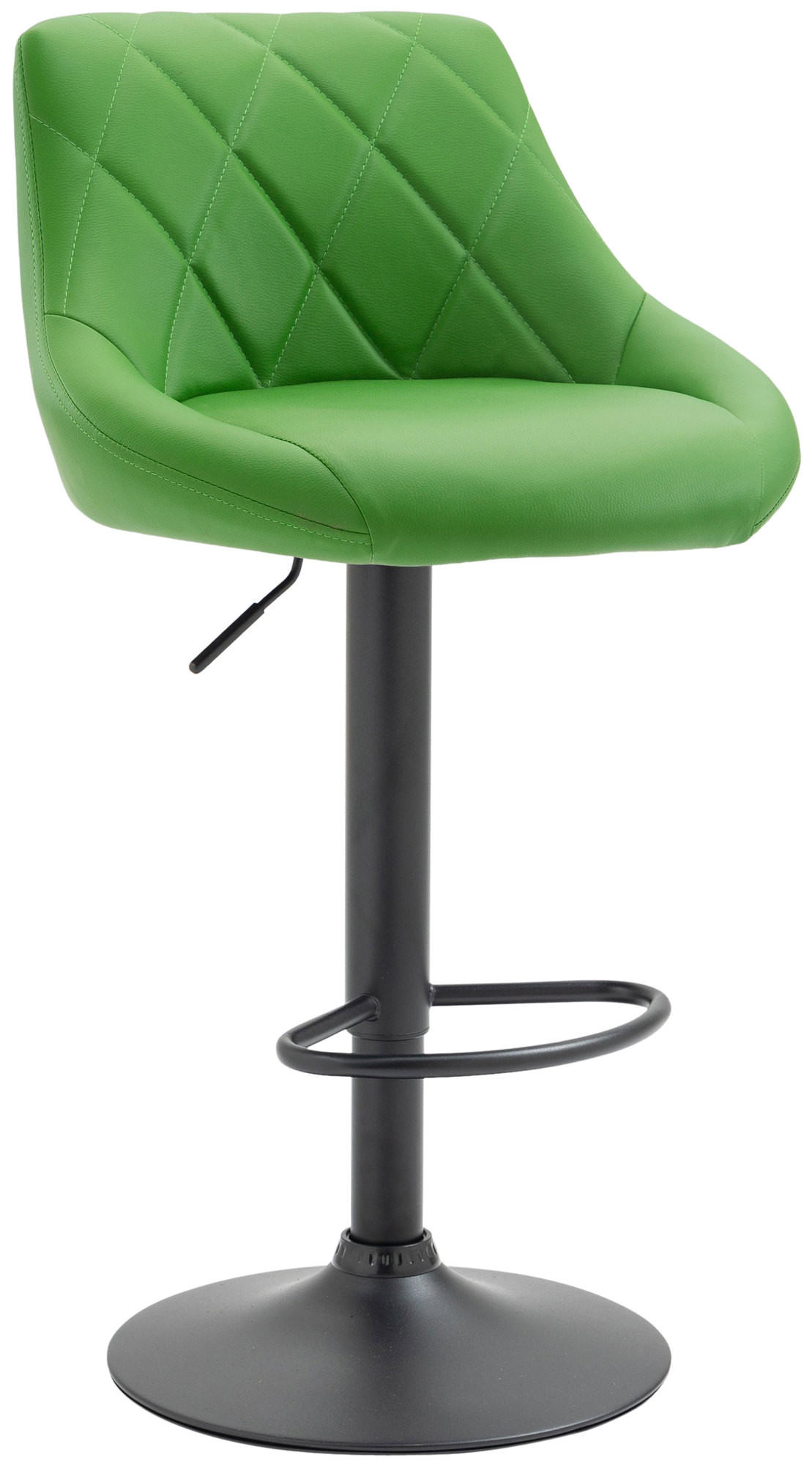 BARHOCKER Lederlook grün - Schwarz/Grün, Textil/Metall (46/83/49cm) - CLP