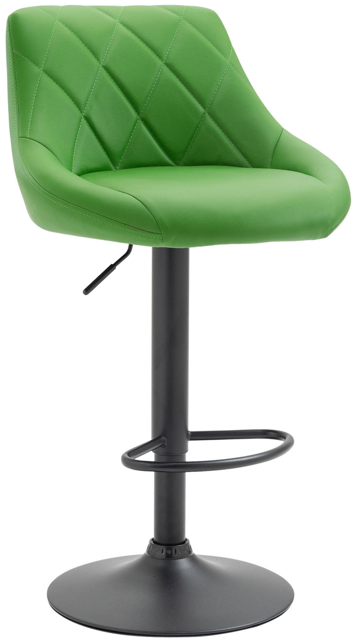 BARHOCKER Lederlook grün - Schwarz/Grün, Textil/Metall (46/83/49cm) - CLP