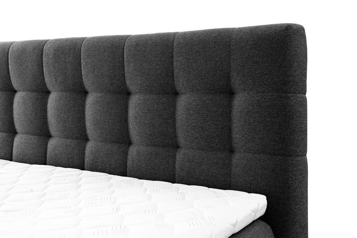 BOXSPRINGBETT BLAKE Bonellmatratze Topper 140x200 Schwarz - Schwarz, Holz (140/200cm) - Furnistar