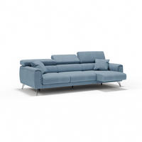 LINEARSOFA Caravaggio - Hellblau, Textil (244/73/102cm) - Divani.store