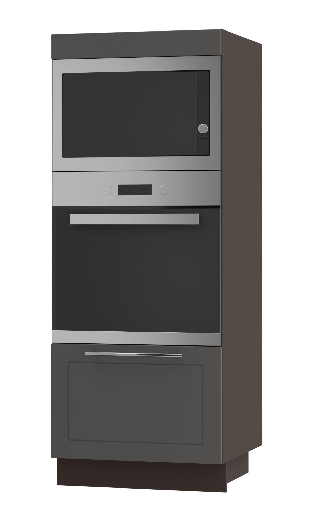Feldmann-Wohnen Backofenhochschrank Graphit, Dunkelgrau 60x154x59 cm