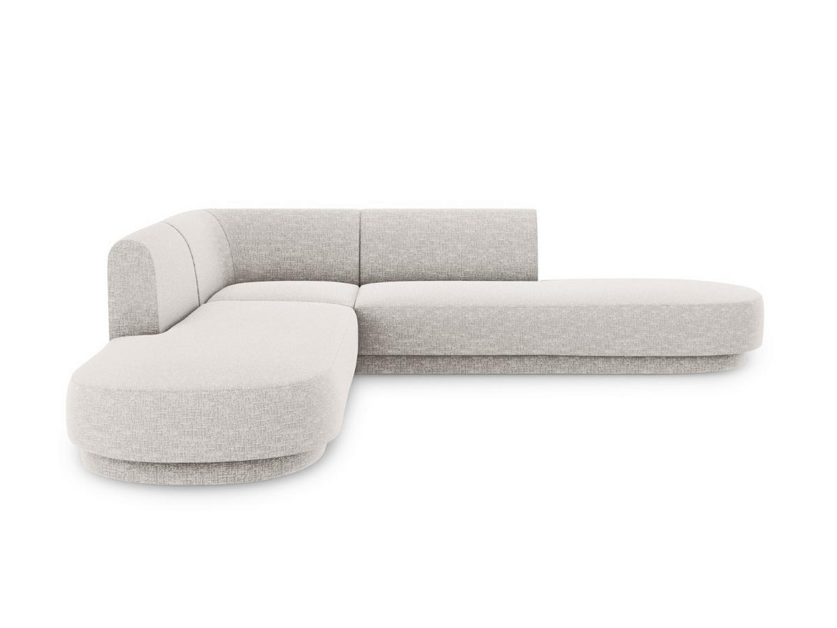 WENDBARES-ECKSOFA Miley aus Chenille-Stoff hellgrau 5 Sitzplätze - Hellgrau, Textil (248/248cm) - Micadoni