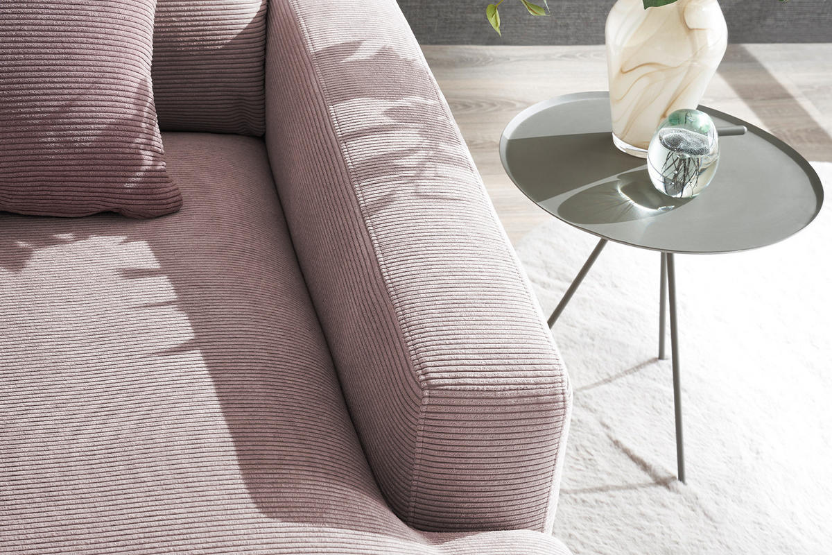 LONGSEAT CARA Pink Cord - Pink/Schwarz, Textil/Metall (132/84/170cm) - KAWOLA