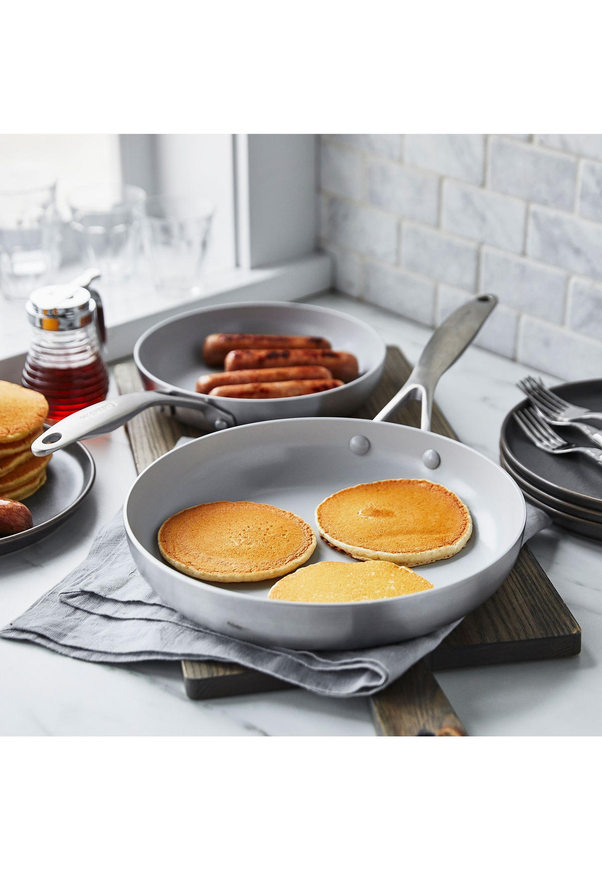 KOCHGESCHIRR-SET Venice Pro Evershine 10er Set - Silberfarben, Metall - GreenPan