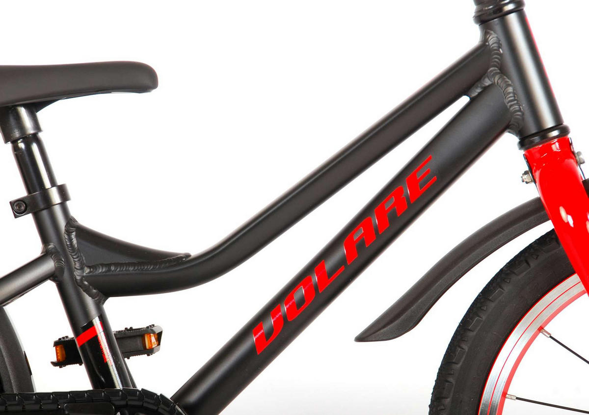 KINDERFAHRRAD Blaster - Jungen - 16 Zoll - Rücktritt + Handbremse - Schwarz - Rot/Schwarz, Metall (48cm) - TPFSports