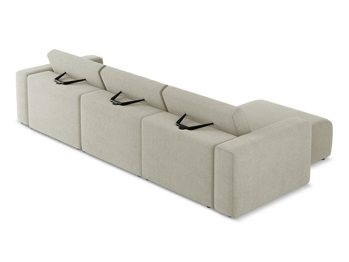 ECKSOFA Links Strukturstoff Stoff Beige - Beige/Creme, Kunststoff/Textil (167/314cm) - Makamii