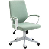 BÜROSTUHL DE-05109 Ergonomisch, Armlehnen, Wippfunktion & Leinenoptik Grün/Weiß - Weiß/Grün, Kunststoff (69/100/62cm) - ComfortXL
