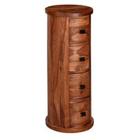 KOMMODE – Massivholz, rustikal, 4 Schubladen, viel Stauraum - Braun, Holz/Metall (35/85/35cm) - KADIMA DESIGN