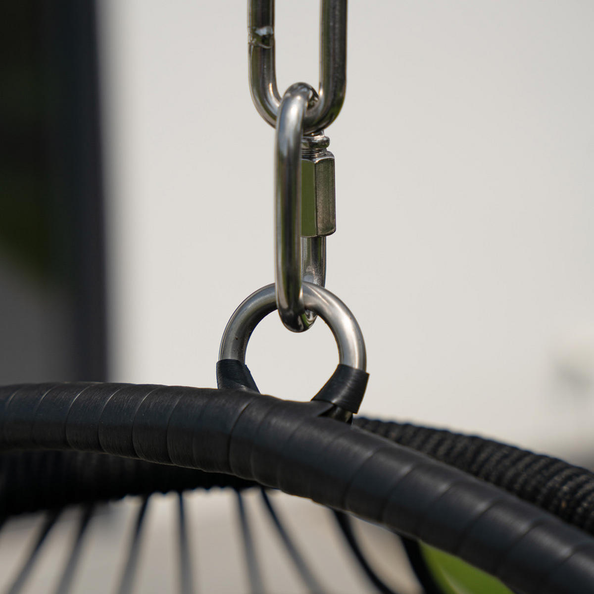 FALTBARER HÄNGESESSEL LOMA - Schwarz, 1-Sitzer - Schwarz, Kunststoff (86/118/72cm) - Home Deluxe