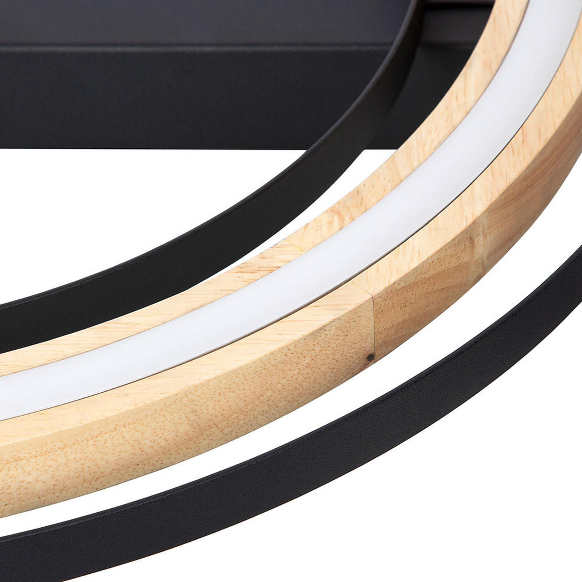 LED DECKENLEUCHTE Metall Bambus Schwarz - Schwarz, Holz (56/56/6cm) - Nowa