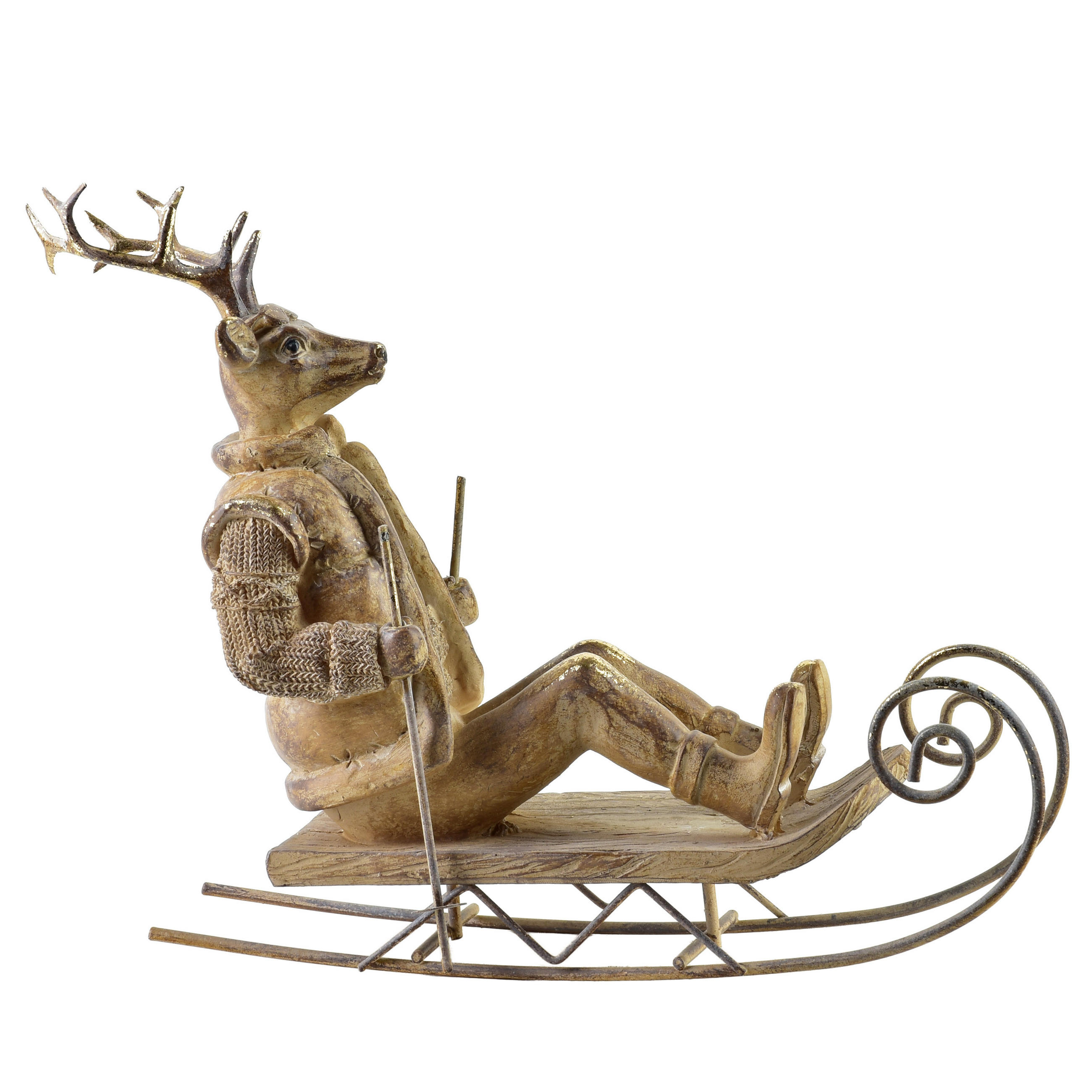 DEKOFIGUR Santa Lila Braun 29,5x10,5x23,5 cm Kunststoff - Braun, Kunststoff (10.5/23.5/29.5cm) - Mondex