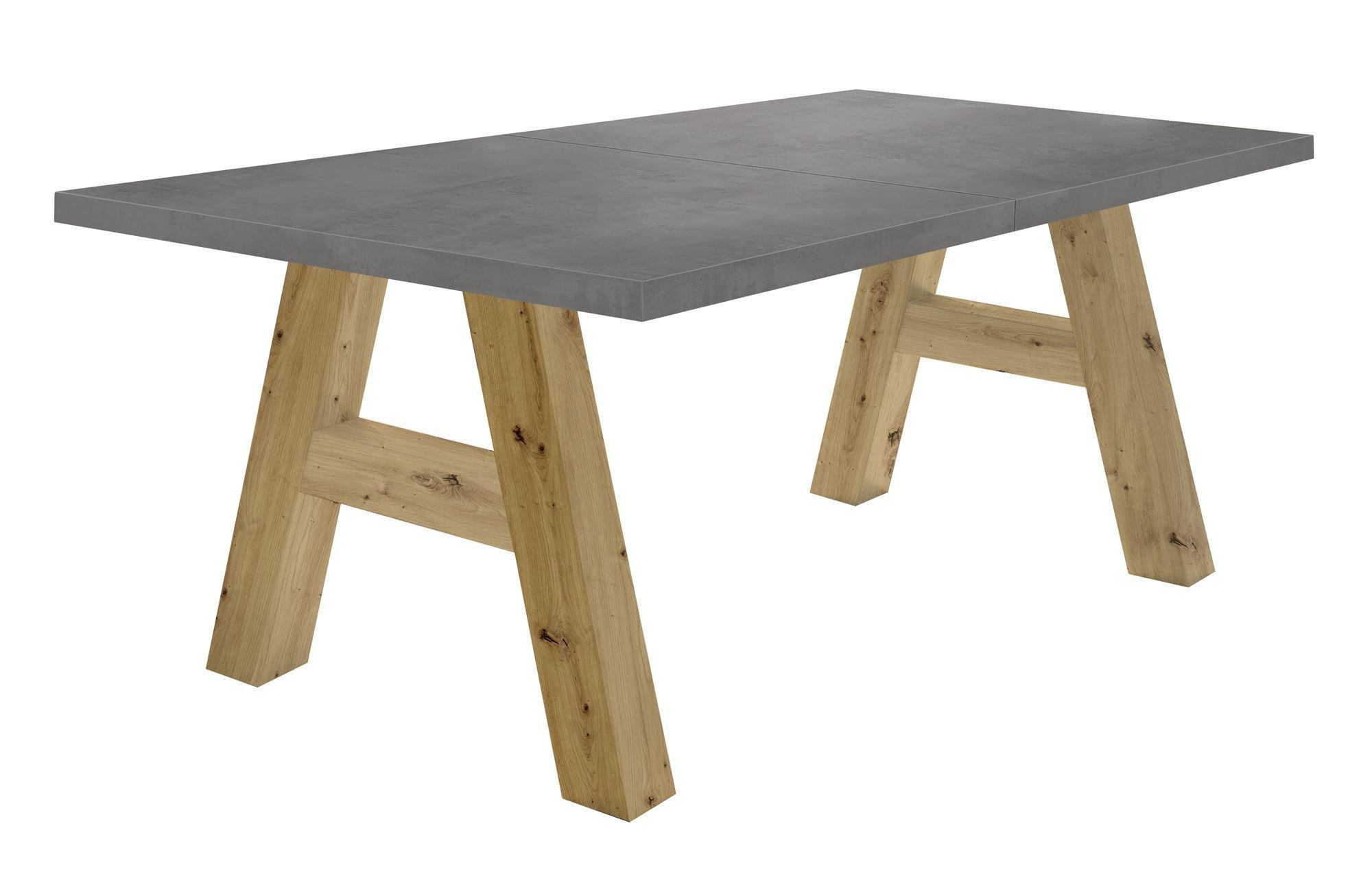 ESSTISCH ausziehbar Elia 1 160 x 90 x 75 Esszimmertisch Asteiche/Graphit - Grau, Holz (160/90/75cm) - 58aufmkessel