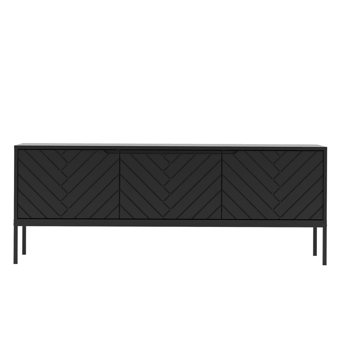 TV STOLEK Daria Černá - černá, kompozitní dřevo (151/77/39cm) - Petits-meubles