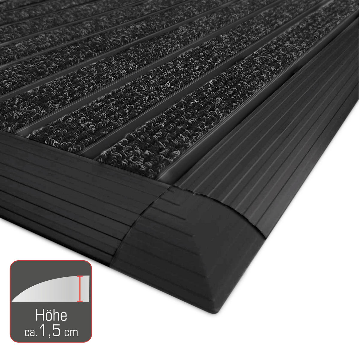 ALU-FUSSMATTE AluGant - Anthrazit, Metall (60/40cm) - BoMoe