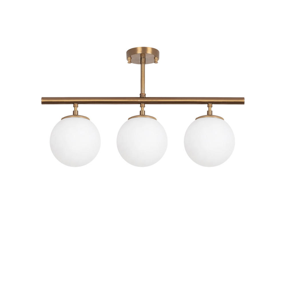 DECKENLEUCHTE ambre farbe gold jahrgang 15w 3 glühbirnen - Goldfarben, Metall (60/15/40cm) - Concept Usine
