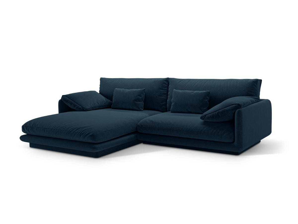 ECKSOFA links Torino aus strukturiertem Stoff marineblau 4 Sitzplätze - Blau, Textil (170/250cm) - Micadoni