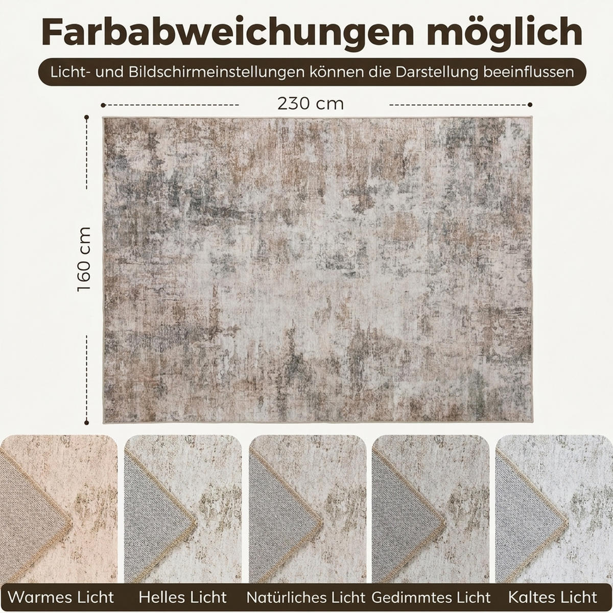 TEPPICH Polyester Braun - Braun, Textil (160/230cm) - HOMCOM