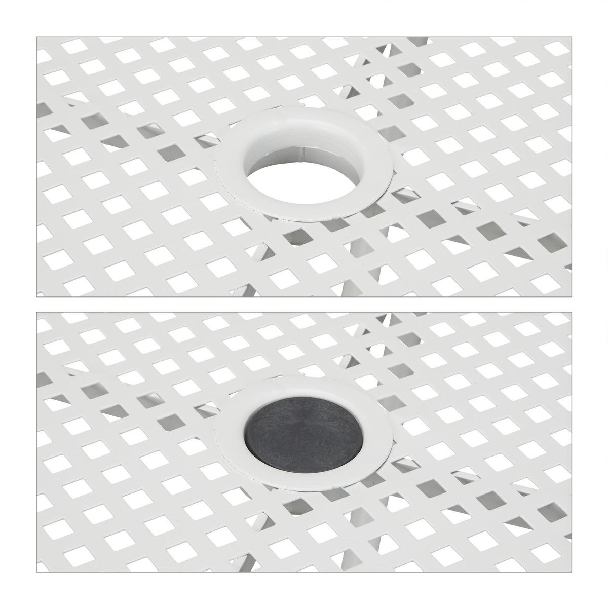 GARTENTISCH - Weiß, Metall (70/70/72cm) - Relaxdays