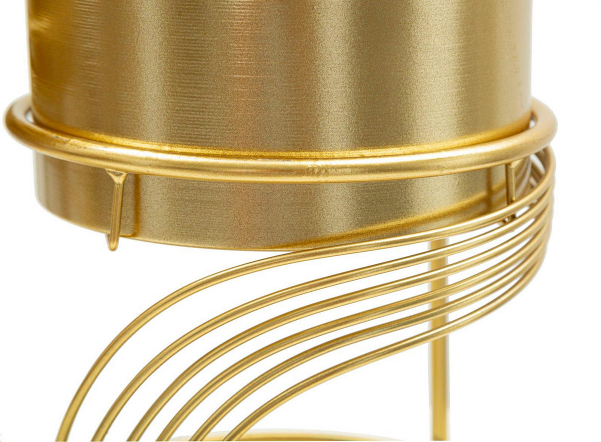 PFLANZENSTÄNDER IM 2ER-SET Spirally, goldfarben, Eisen, Höhen 35 und 30 cm - Goldfarben, Metall (23/23/35cm) - Mauro Ferretti