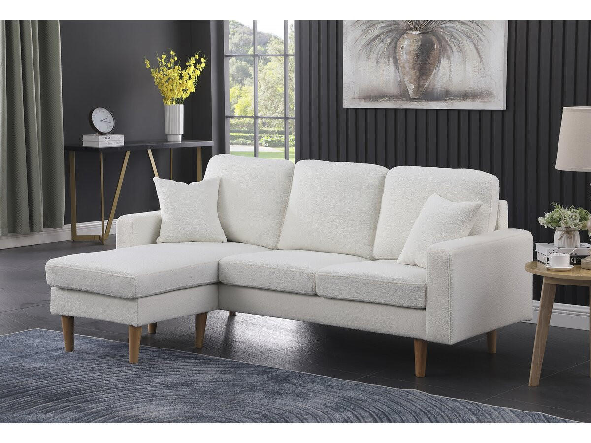 ECKSOFA gabby weiss - Weiß, Textil (75/194cm) - Habitat Garten