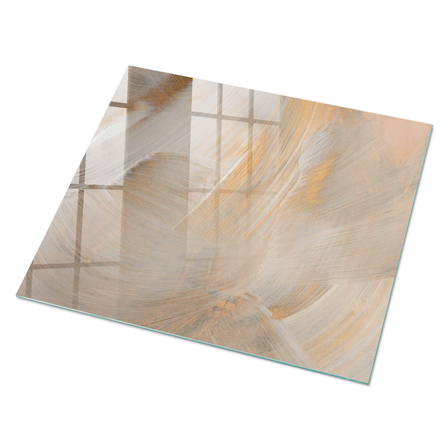 GLASPLATTE 80x60 cm – Warme Abstraktionen - Braun, Glas (0.4/80/60cm) - ArtPrintCave
