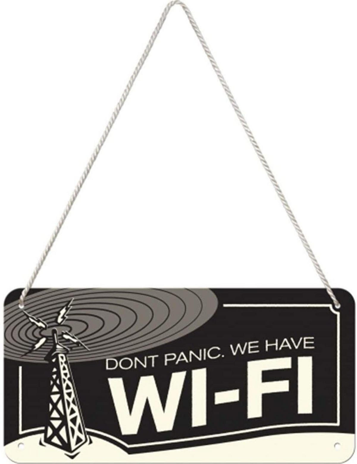 HÄNGESCHILD 10/20 cm Achtung We have WI-FI - Multicolor, Metall (20/10/0.2cm) - Nostalgic-Art