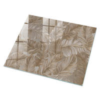 GLASPLATTE 80x60 cm – Exotische Blätter - Braun, Glas (0.4/80/60cm) - ArtPrintCave