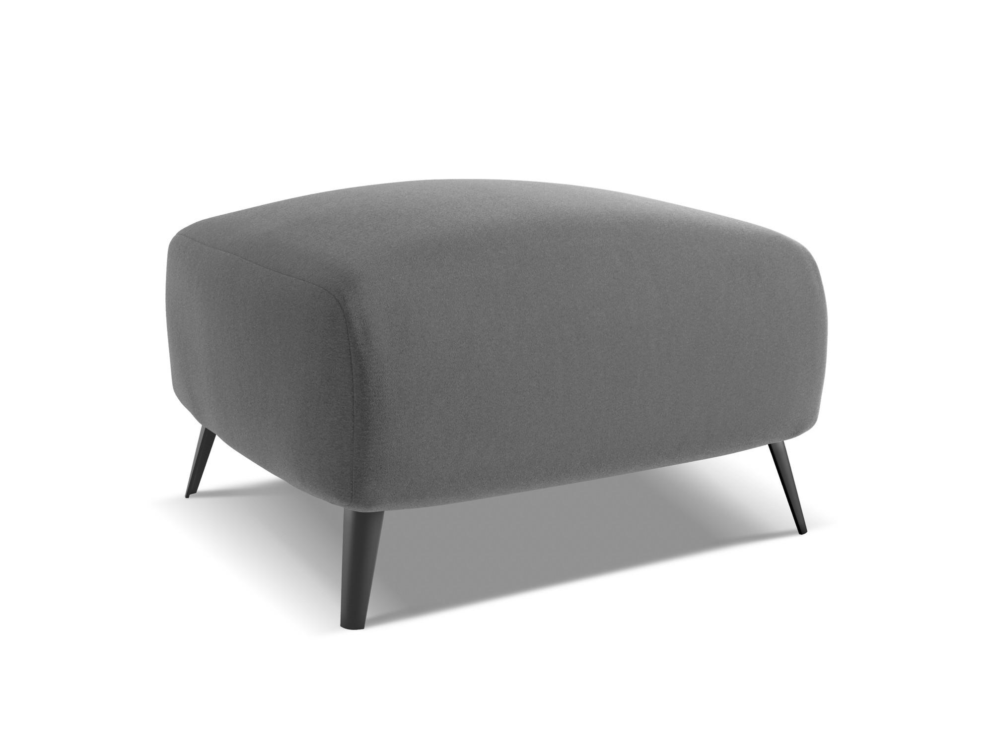 POUF Samt Stoff Grau - Schwarz/Grau, Textil/Metall (65/44/65cm) - Makamii