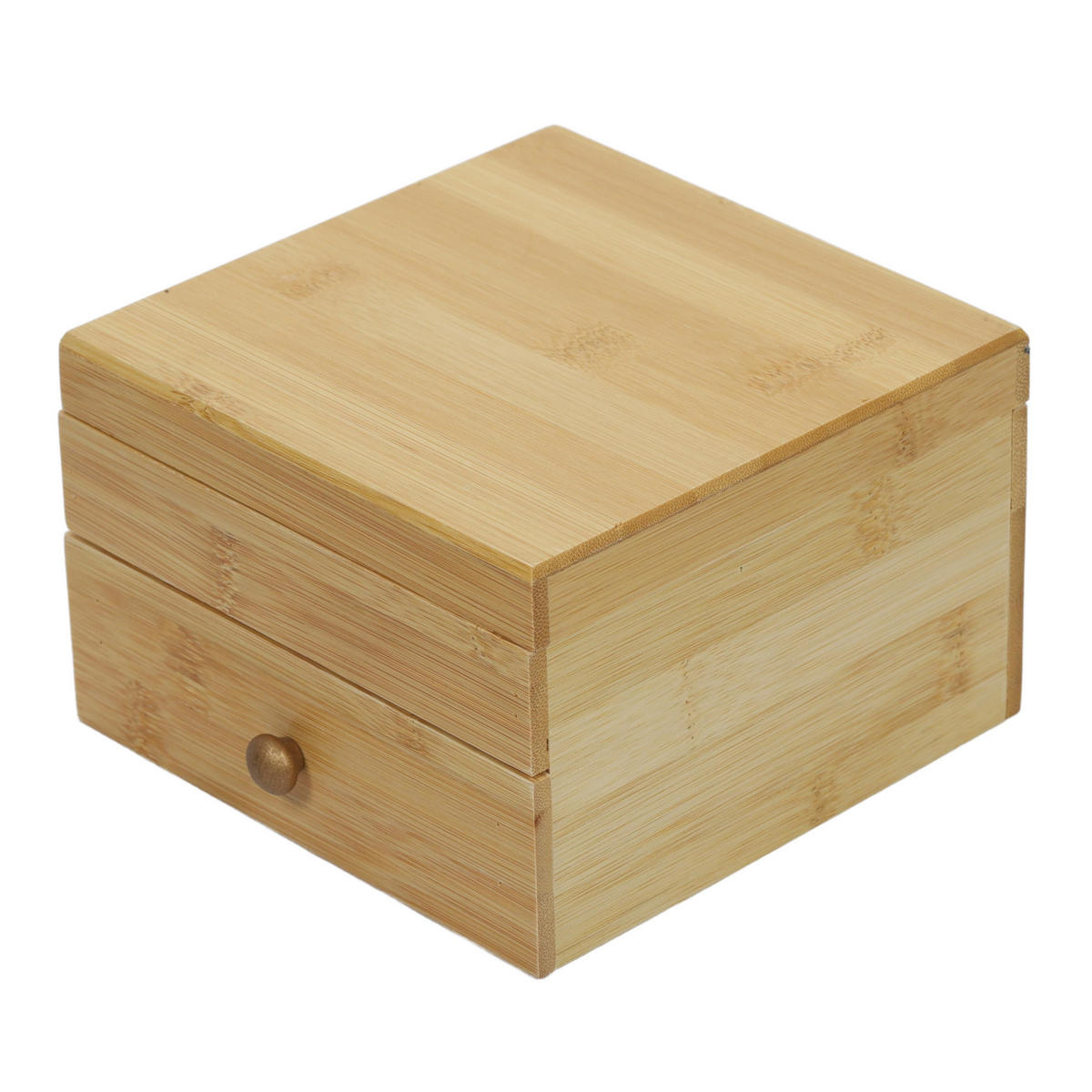 SCHMUCKSCHATULLE mit Spiegel Bamboo 15/15/9,5 cm - Braun, Naturmaterialien (15/9.5/15cm) - 5five Simply Smart