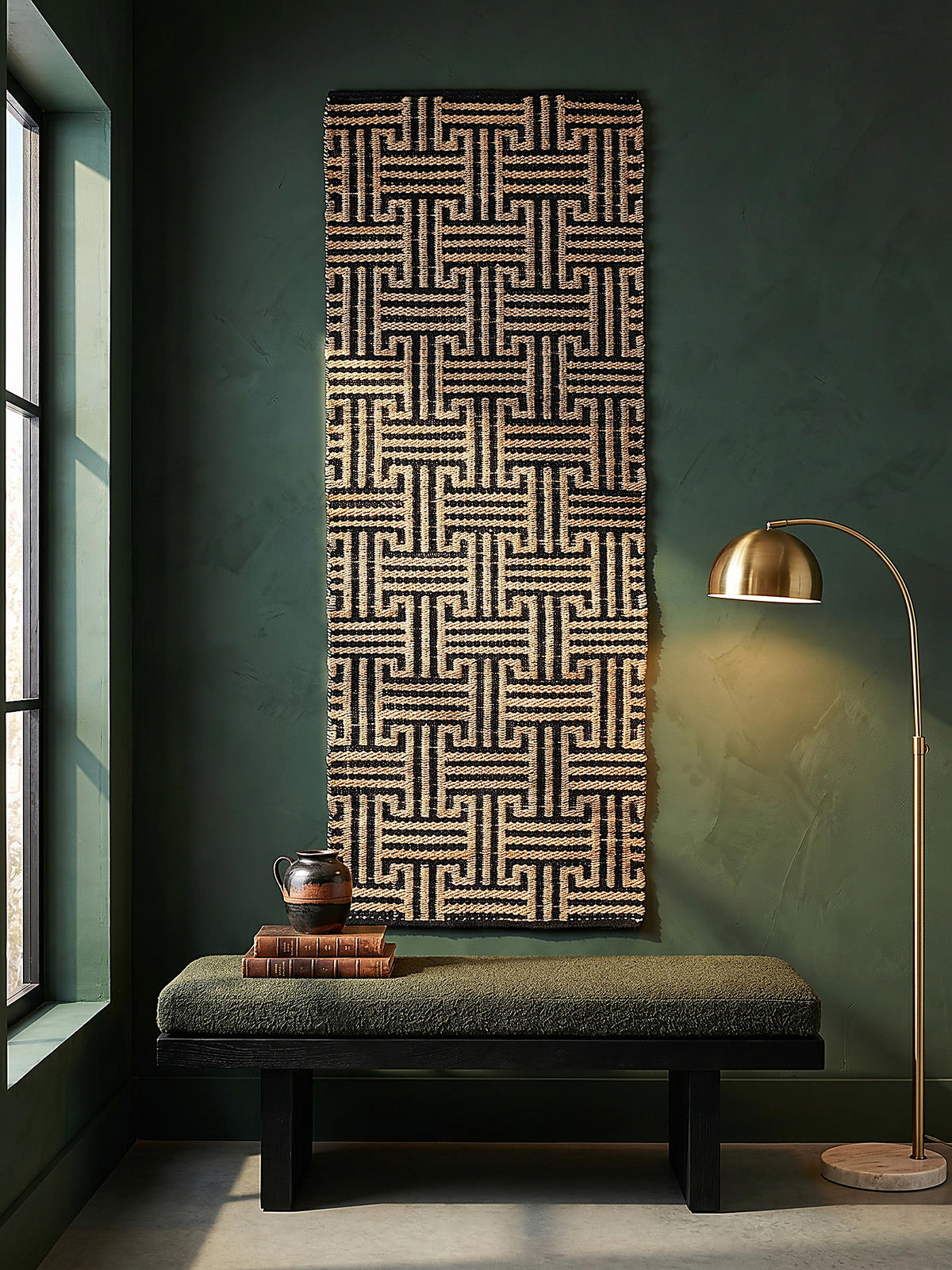 JUTETEPPICH CROFT, geometrisch, Natur-Schwarz, 80 x 230 cm - Braun, Textil (80/230cm) - KADIMA DESIGN
