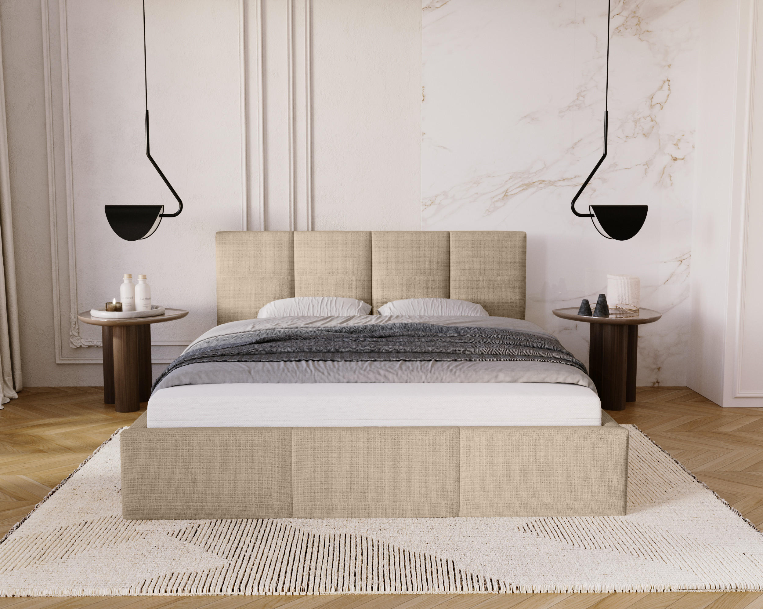 POLSTERBETT Celano Slim 140x200 cm, Braun - Braun, Textil (140/200cm) - Fedve